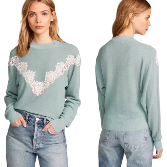 See by Chloé Chevron Lace Sweater Size XL New with FLAW - Picture 1 of 16